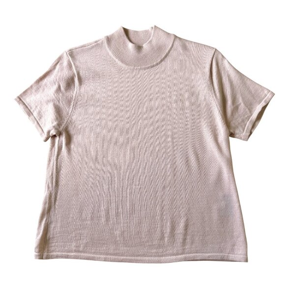 Tahari Arthur S Levine Petite 14P Blush Pink Mock Neck Knit Top NWT - Picture 9 of 10